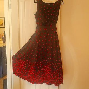 NWOT ESHAKTI Black with Red Polka Dot Dress , 2x-22W